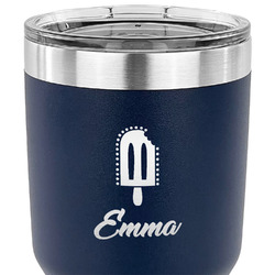 Popsicles and Polka Dots 30 oz Stainless Steel Tumbler - Navy - Double Sided (Personalized)