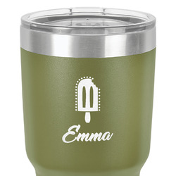 Popsicles and Polka Dots 30 oz Stainless Steel Tumbler - Olive - Single-Sided (Personalized)