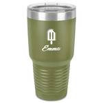 Popsicles and Polka Dots 30 oz Stainless Steel Tumbler - Olive - Single-Sided (Personalized)