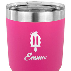 Popsicles and Polka Dots 30 oz Stainless Steel Tumbler - Pink - Double Sided (Personalized)
