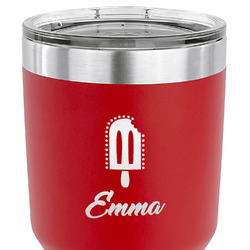 Popsicles and Polka Dots 30 oz Stainless Steel Tumbler - Red - Single Sided (Personalized)