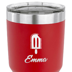 Popsicles and Polka Dots 30 oz Stainless Steel Tumbler - Red - Double Sided (Personalized)