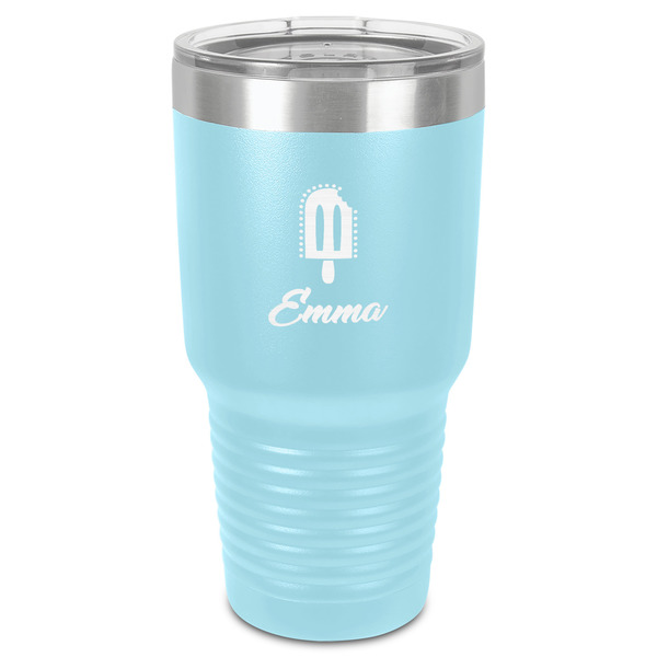 Custom Popsicles and Polka Dots 30 oz Stainless Steel Tumbler - Teal - Single-Sided (Personalized)