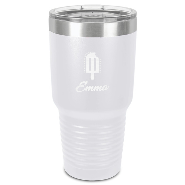 Custom Popsicles and Polka Dots 30 oz Stainless Steel Tumbler - White - Single-Sided (Personalized)