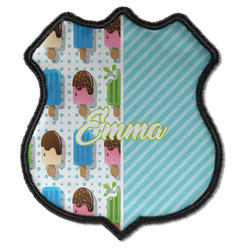 Popsicles and Polka Dots Iron On Shield Patch C w/ Name or Text