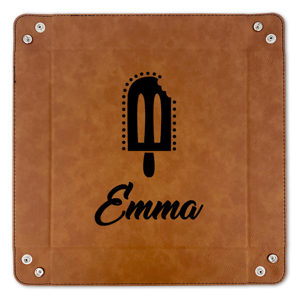 Popsicles and Polka Dots 9" x 9" Leatherette Snap Up Tray - APPROVAL (FLAT)