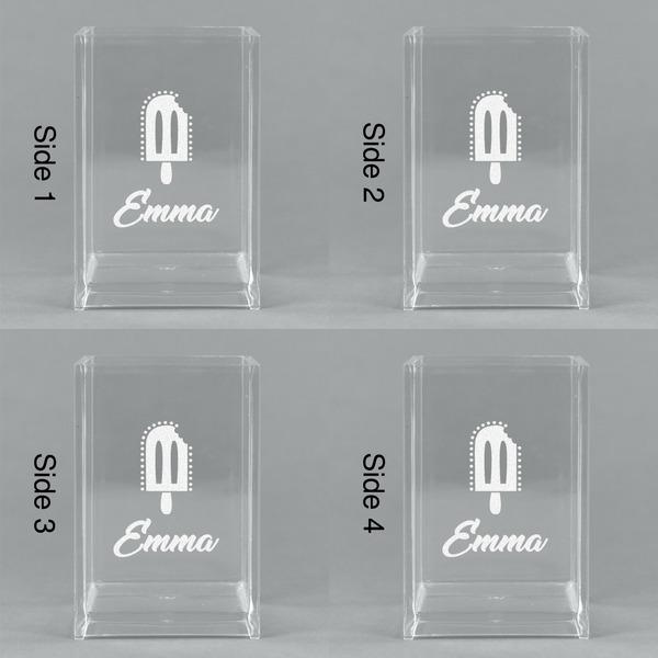 Popsicles and Polka Dots Acrylic Pen Holder - All Sides