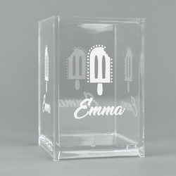 Popsicles and Polka Dots Acrylic Pen Holder (Personalized)