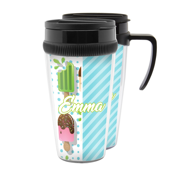 Custom Popsicles and Polka Dots Acrylic Travel Mug (Personalized)