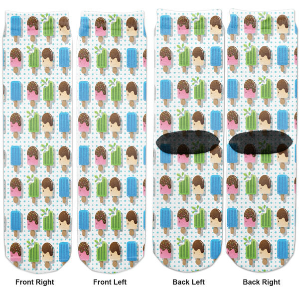 Popsicles and Polka Dots Adult Crew Socks - Double Pair - Front and Back - Apvl