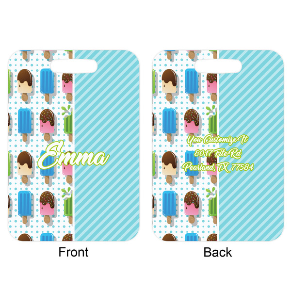 Popsicles and Polka Dots Aluminum Luggage Tag (Front + Back)