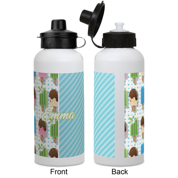 Popsicles and Polka Dots Aluminum Water Bottle - White APPROVAL