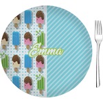 Popsicles and Polka Dots 8" Glass Appetizer / Dessert Plates - Single or Set (Personalized)