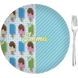 Popsicles and Polka Dots 8" Glass Appetizer / Dessert Plates - Single or Set (Personalized)