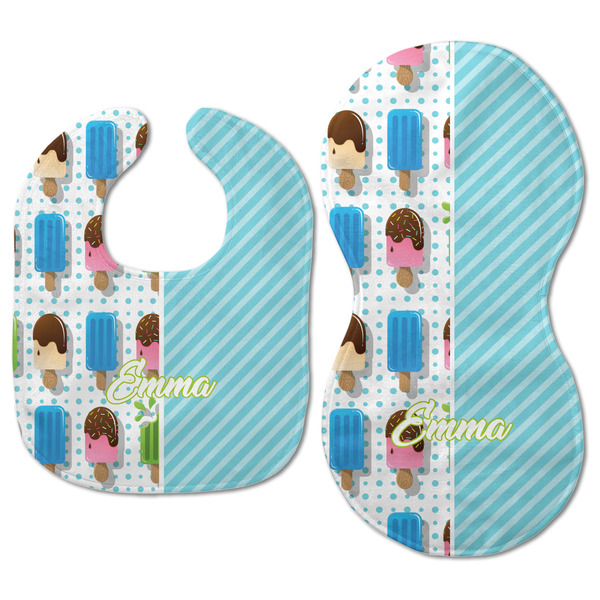 Popsicles and Polka Dots Baby Bib & Burp Set - Approval (new bib & burp)