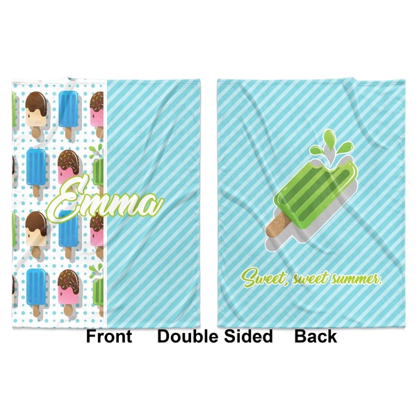 Popsicles and Polka Dots Baby Blanket (Double Sided - Printed Front and Back)