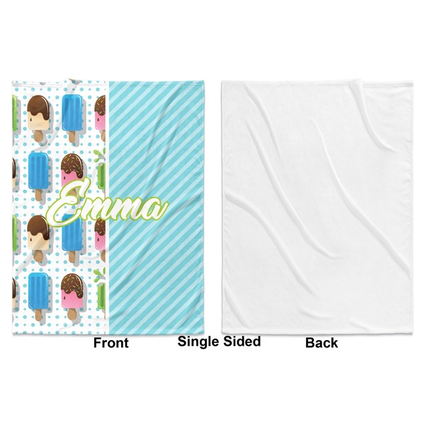 Popsicles and Polka Dots Baby Blanket (Single Sided - Printed Front, White Back)