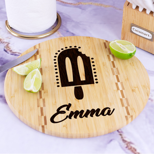 Popsicles and Polka Dots Bamboo Cutting Board - In Context