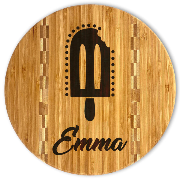 Custom Popsicles and Polka Dots Bamboo Cutting Board (Personalized)