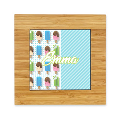Popsicles and Polka Dots Bamboo Trivet with Ceramic Tile Insert (Personalized)