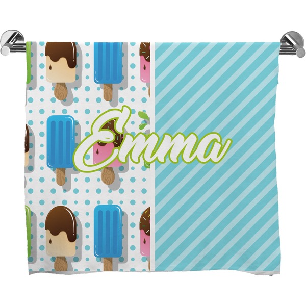 Custom Popsicles and Polka Dots Bath Towel (Personalized)