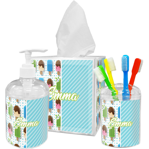Popsicles and Polka Dots Bathroom Accessories Set (Personalized)
