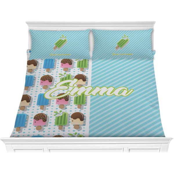 Custom Popsicles and Polka Dots Comforter Set - King (Personalized)