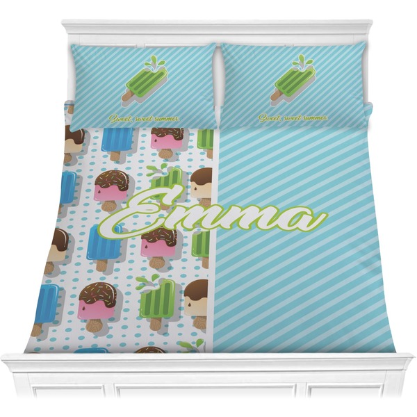 Custom Popsicles and Polka Dots Comforter Set - Full / Queen (Personalized)