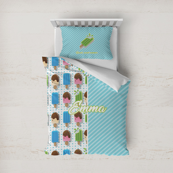 Custom Popsicles and Polka Dots Duvet Cover Set - Twin (Personalized)