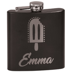 Popsicles and Polka Dots Black Flask Set (Personalized)