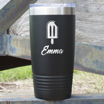 Popsicles and Polka Dots 20 oz Stainless Steel Tumbler - Black - Single Sided (Personalized)