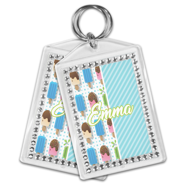 Popsicles and Polka Dots Bling Keychain - MAIN