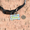 Popsicles and Polka Dots Bone Shaped Dog ID Tag - Small - In Context