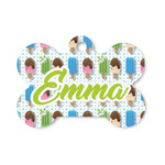 Popsicles and Polka Dots Bone Shaped Dog ID Tag - Small (Personalized)
