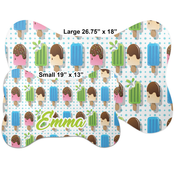 Popsicles and Polka Dots Bone Shaped Mat Comparison