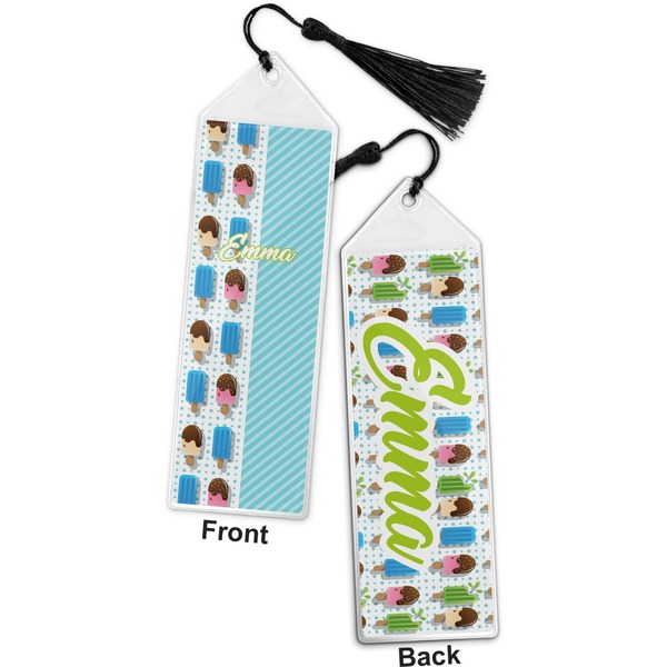 Popsicles and Polka Dots Bookmark with tassel - Front and Back