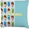 Popsicles and Polka Dots Faux-Linen Throw Pillow 18" (Personalized)