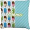 Popsicles and Polka Dots Faux-Linen Throw Pillow 20" (Personalized)