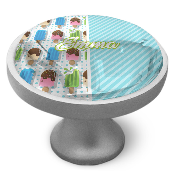 Popsicles and Polka Dots Cabinet Knob - Nickel - Side