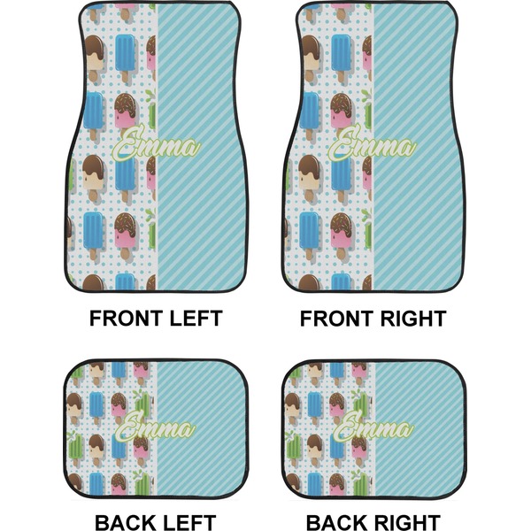 Popsicles and Polka Dots Car Floor Mats Set (2F + 2B)