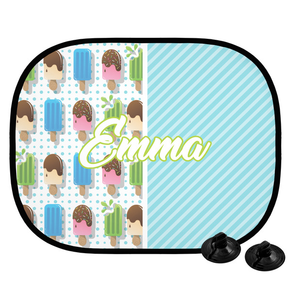 Custom Popsicles and Polka Dots Car Side Window Sun Shade (Personalized)