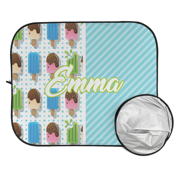 Popsicles and Polka Dots Car Sun Shades - FOLDED & UNFOLDED