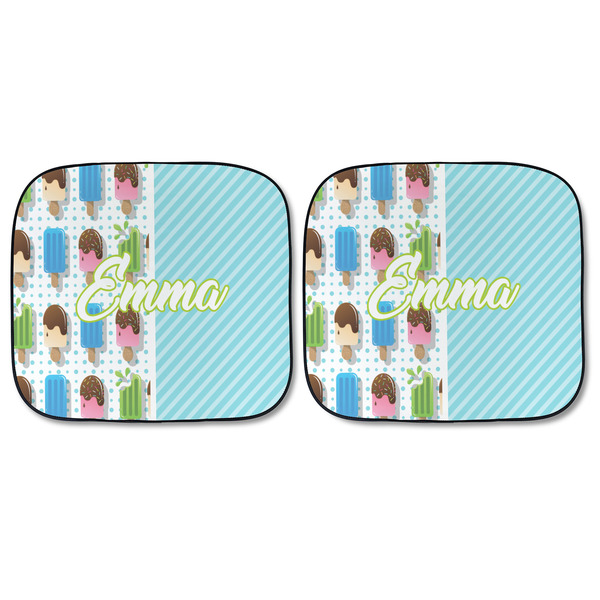 Popsicles and Polka Dots Car Sun Shades - FRONT