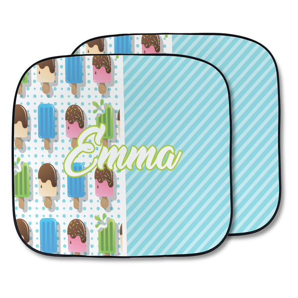 Custom Popsicles and Polka Dots Car Sun Shade - Two Piece (Personalized)