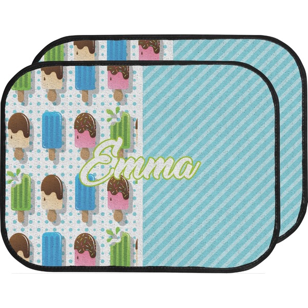 Custom Popsicles and Polka Dots Car Floor Mats (Back Seat) (Personalized)