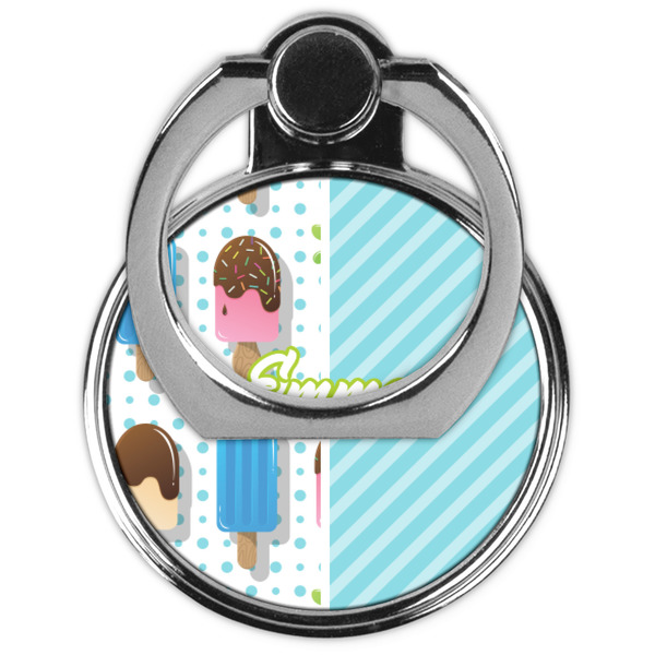 Popsicles and Polka Dots Cell Phone Ring Stand & Holder - Front (Collapsed)