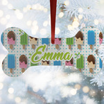 Popsicles and Polka Dots Ceramic Dog Ornament w/ Name or Text