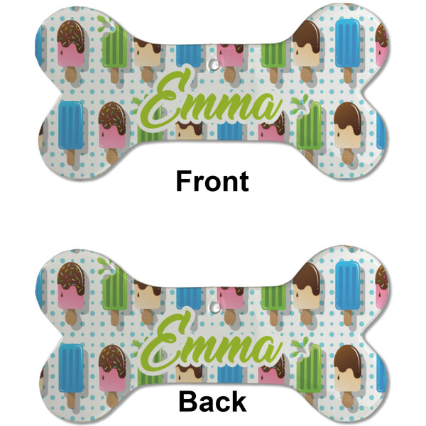 Popsicles and Polka Dots Ceramic Flat Ornament - Bone Front & Back (APPROVAL)