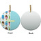Popsicles and Polka Dots Ceramic Flat Ornament - Circle Front & Back (APPROVAL)