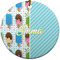 Popsicles and Polka Dots Ceramic Flat Ornament - Circle (Front)